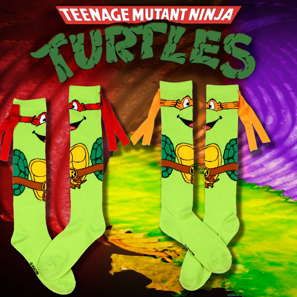 Teenage Mutant Ninja Turtles Character Mask Knee High Socks