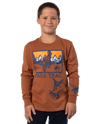 Jurassic World Boys' Dominion Para Trail Long Sleeve Graphic Print T-Shirt