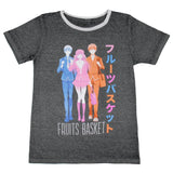 Fruits Basket Women's Character Trio Design Burnout Ringer Anime T-Shirt Adult