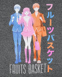 Fruits Basket Women's Character Trio Design Burnout Ringer Anime T-Shirt Adult