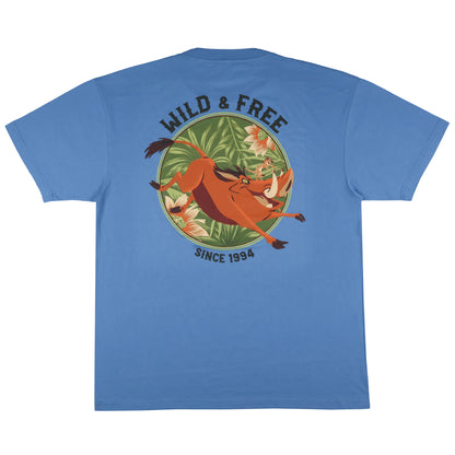 The Lion King T-Shirt Men's Pumbaa Wild & Free Tropical Design Tee