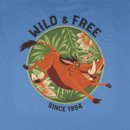 The Lion King T-Shirt Men's Pumbaa Wild & Free Tropical Design Tee