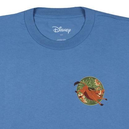 The Lion King T-Shirt Men's Pumbaa Wild & Free Tropical Design Tee