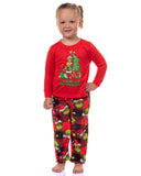 Dr. Seuss The Grinch Toddlers' Here for the Presents Pajamas Plaid Sleepwear 4T
