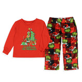 Dr. Seuss The Grinch Toddlers' Here for the Presents Pajamas Plaid Sleepwear 4T