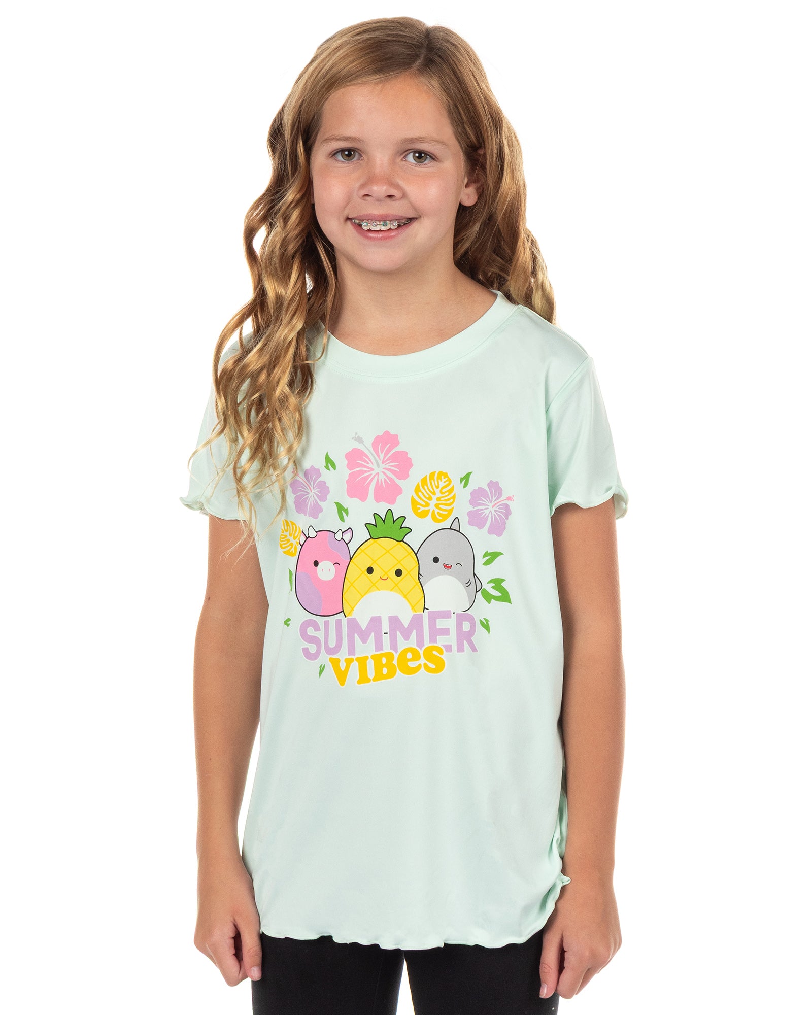 Squishmallows Girls' Summer Vibes Performance T-Shirt 2-Pack Tee