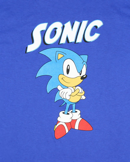 Sonic the Hedghog Boy's Sonic Folded Arms Victory Short Sleeve Kids T-Shirt