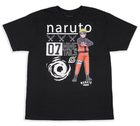 Bioworld Naruto Big Boys' 07 Nine Tails Black T-Shirt Kids