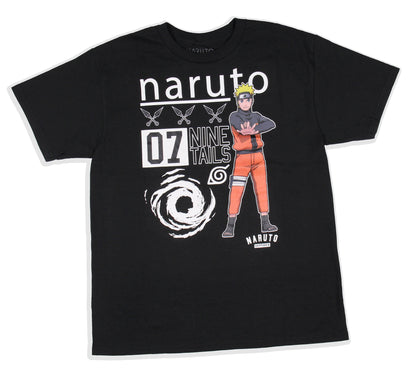 Naruto Big Boys' 07 Nine Tails Black T-Shirt Kids