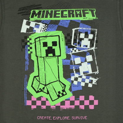 Minecraft T-Shirt Boy's Creeper Create Explore Survive Short Sleeve Tee