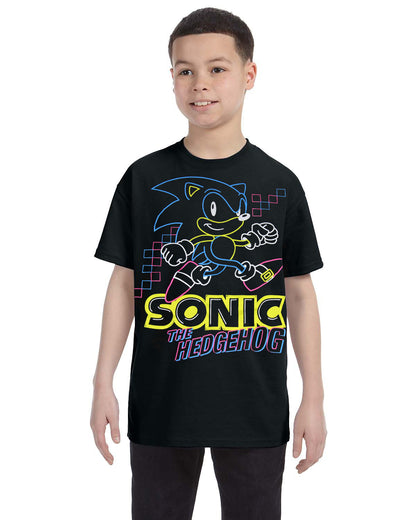 Sonic The Hedgehog Shirt For Boys Glow-In-The-Dark Neon Graphic T-shirt