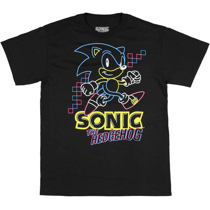 Sonic The Hedgehog Shirt For Boys Glow-In-The-Dark Neon Graphic T-shirt