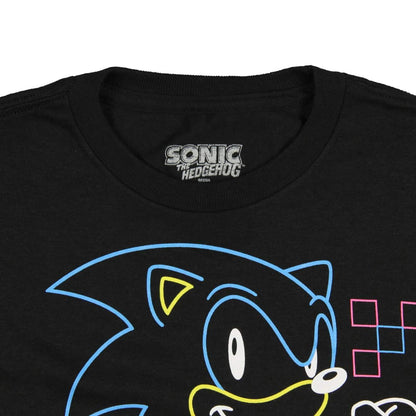 Sonic The Hedgehog Shirt For Boys Glow-In-The-Dark Neon Graphic T-shirt