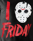 I Love Friday Jason Voorhees Mask Shirt Distressed Licensed Graphic T-Shirt Adult