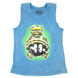 Looney Tunes Junior's Marvin The Martian Lace-Up Design Distressed Tank Adult