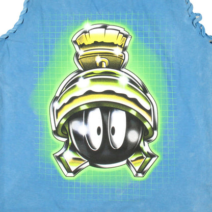 Looney Tunes Junior's Marvin The Martian Lace-Up Design Distressed Tank Adult