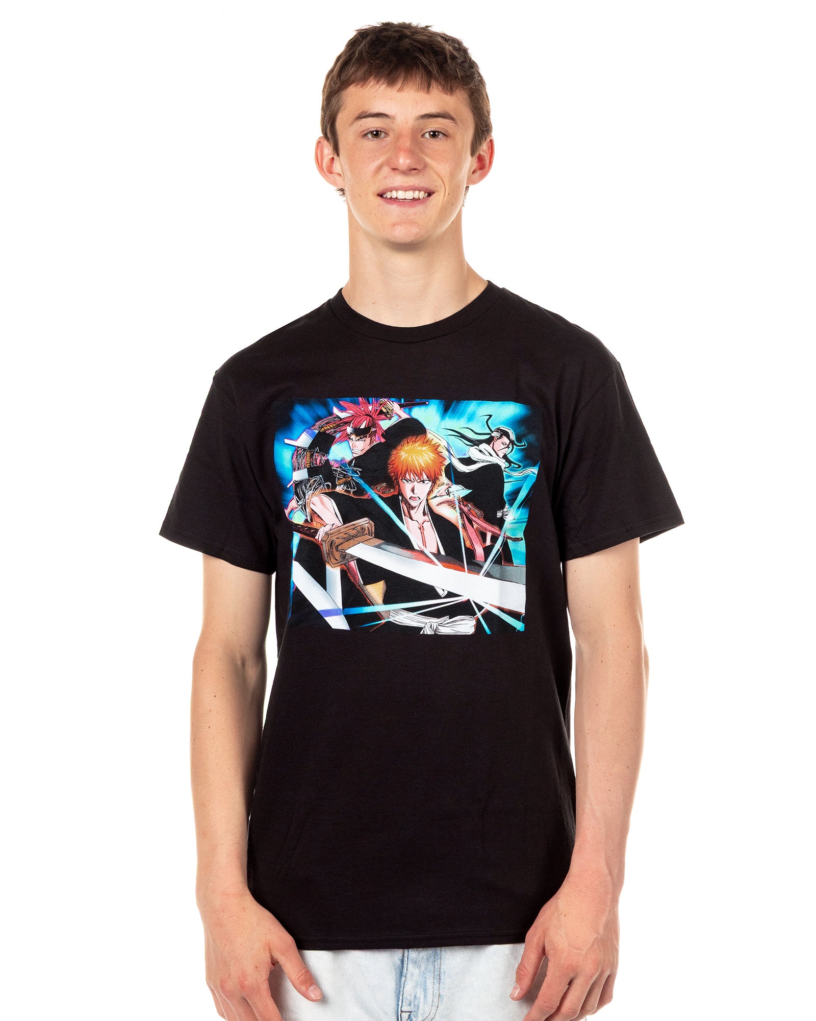 Bleach T-Shirt Men's Ichigo Renji Byakuya Anime Short Sleeve Graphic Tee