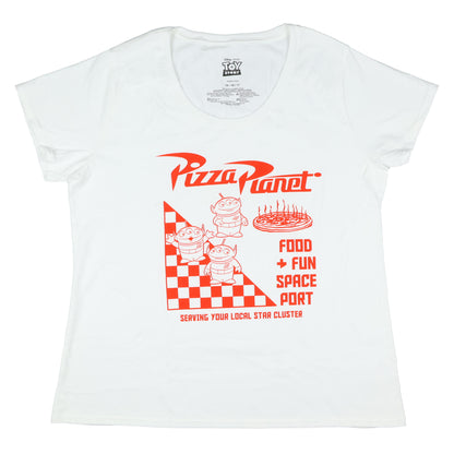 Disney Toy Story Alien Pizza Planet Space Adult Short Sleeve Womens T Shirt