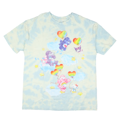 Hello Kitty and Friends x Care Bears T-Shirt Friends Unite Women's Tie-Dye Tee L