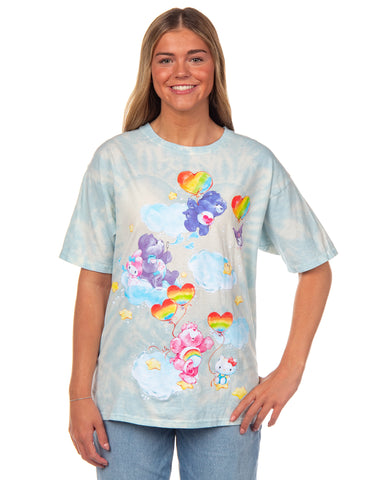 Hello Kitty and Friends x Care Bears T-Shirt Friends Unite Women's Tie-Dye Tee L