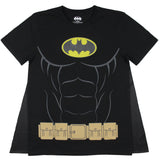DC Comics Men's Batman Costume Shirt With Detachable Cape Classic Bat Logo