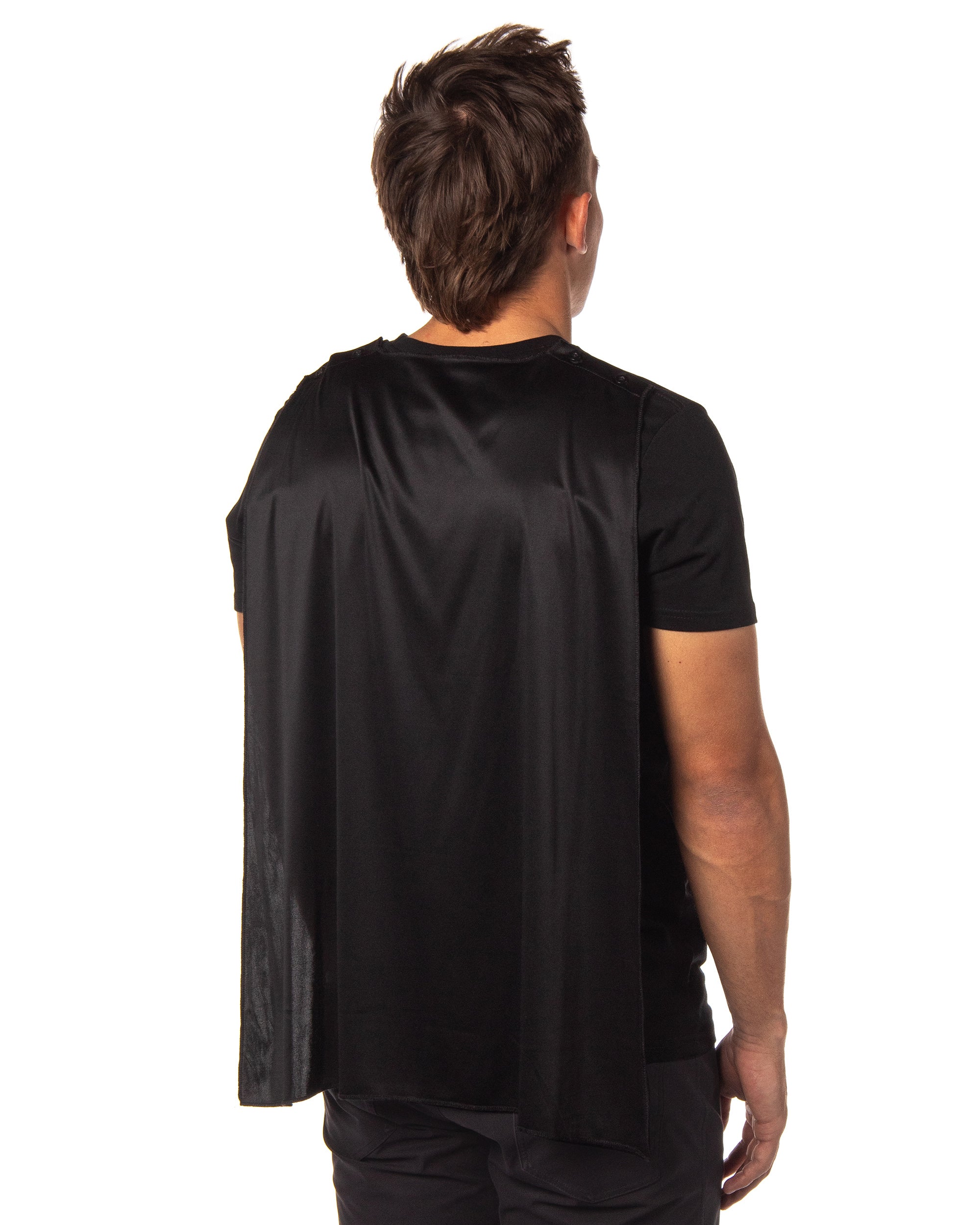 DC Comics Men's Batman Costume Shirt With Detachable Cape Classic Bat Logo