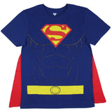 DC Comics Men's Superman Costume S Logo Superman Shirt With Detachable Cape