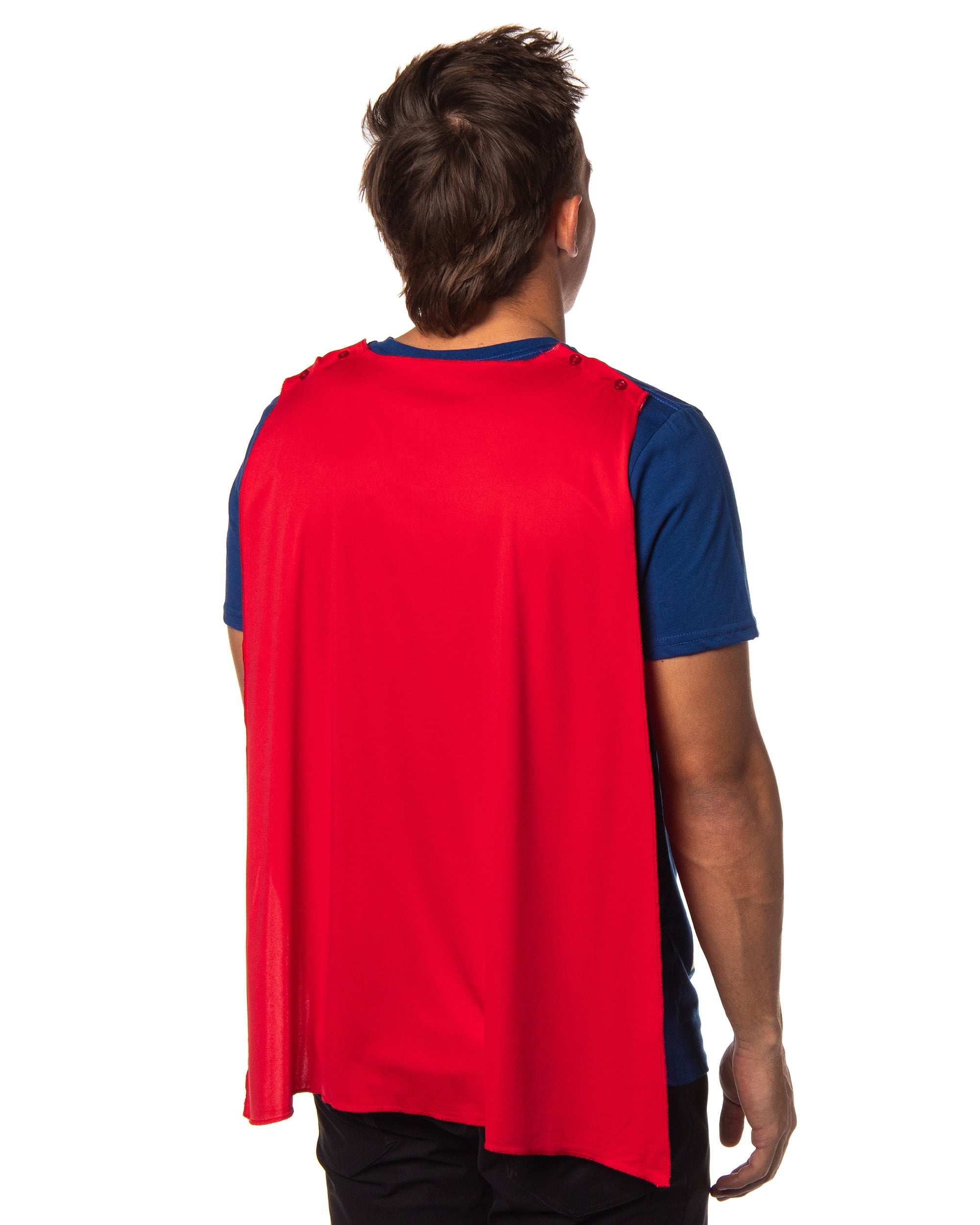 DC Comics Men's Superman Costume S Logo Superman Shirt With Detachable Cape