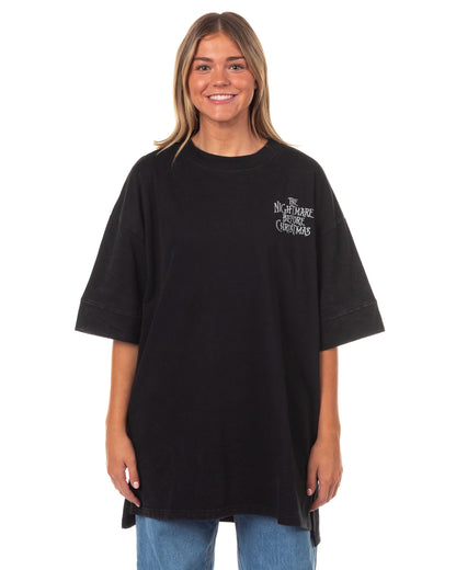 Nightmare Before Christmas Women's Short Sleeve Tunic Pullover Sweatshirt