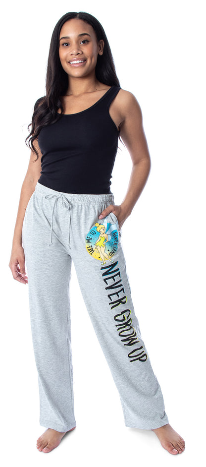 Disney Women's Tinker Bell Never Grow Up Soft Touch Cotton Pajama Pants