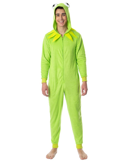 Disney Muppets Kermit The Frog Union Suit Adult Hooded Costume Pajama