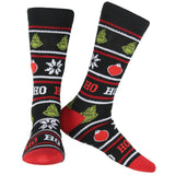 Dr Seuss GRINCH Who Stole Christmas Ho Ho Ho Ugly Sweater Crew Socks