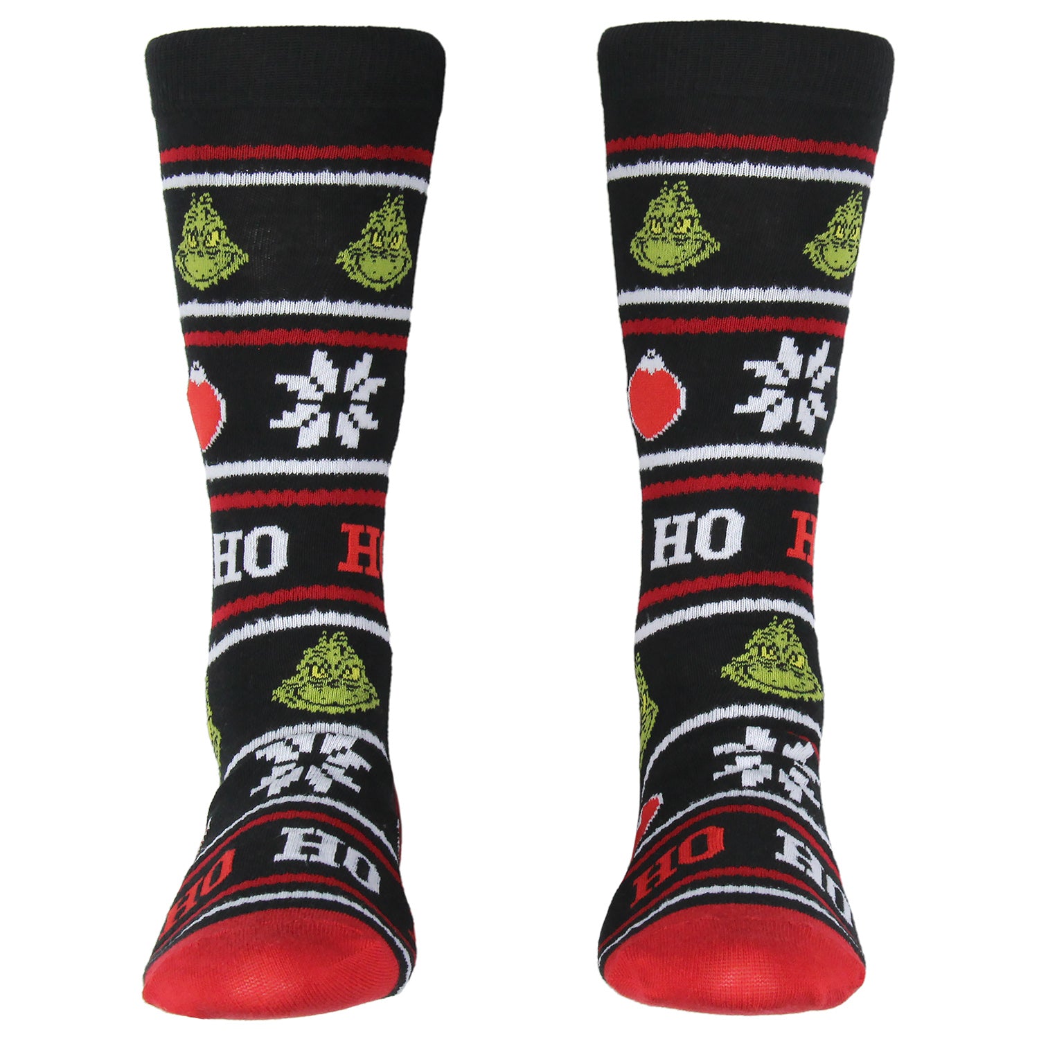 Dr Seuss GRINCH Who Stole Christmas Ho Ho Ho Ugly Sweater Crew Socks