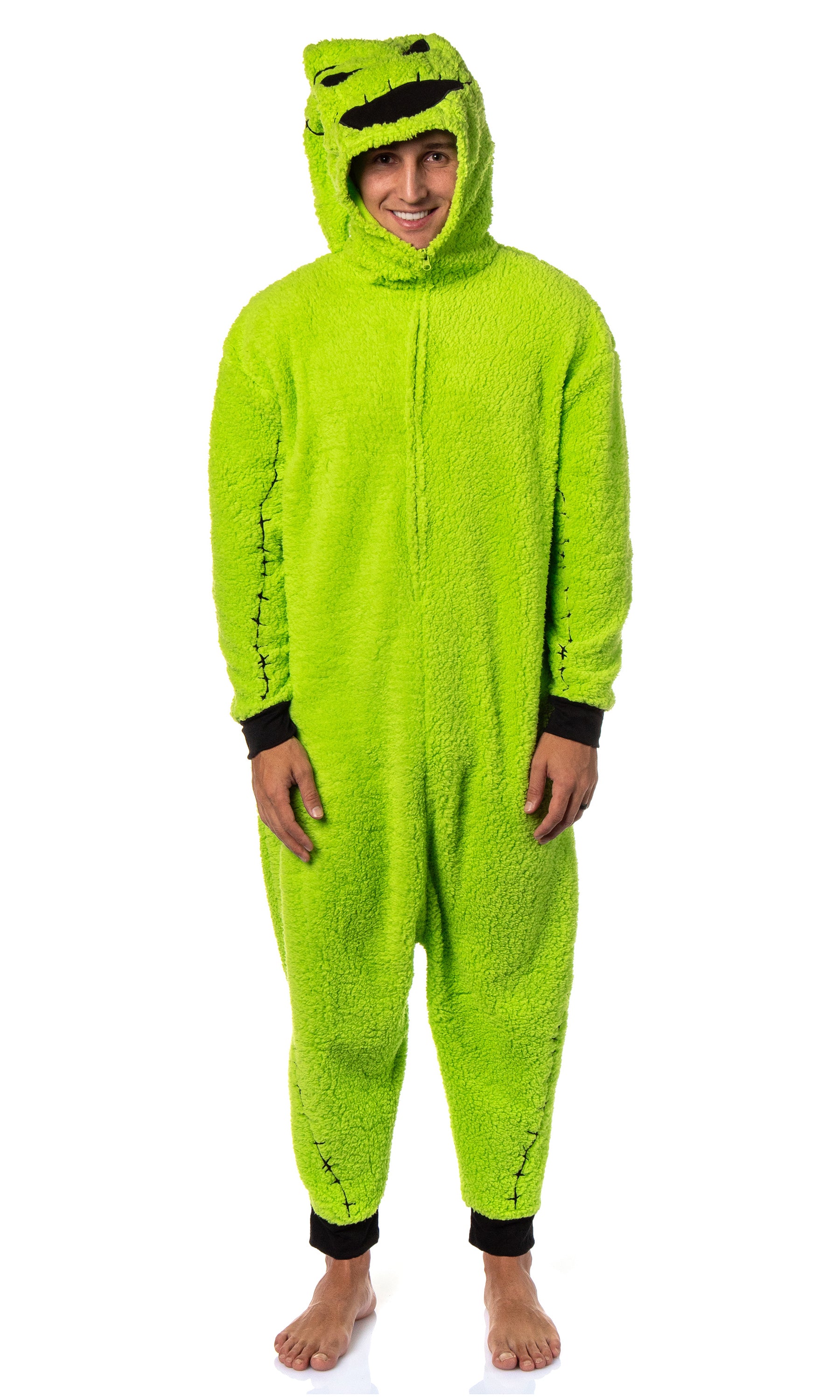 The Nightmare Before Christmas Oogie Boogie Costume Faux Shearling Pajama Union Suit LG