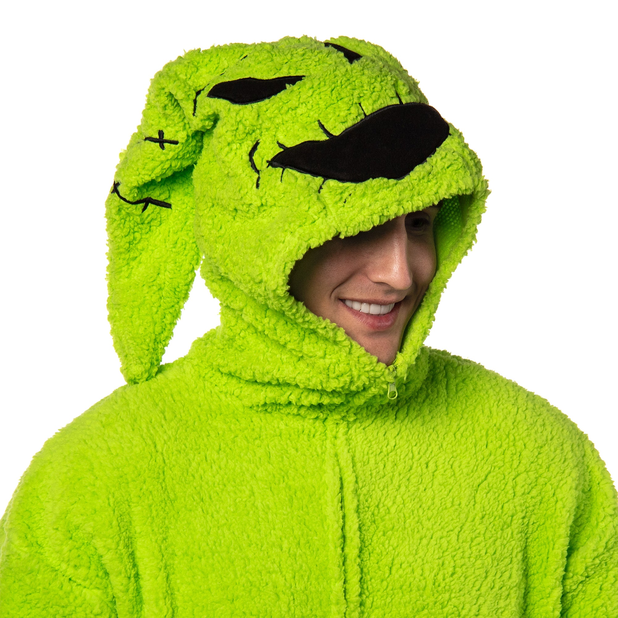 The Nightmare Before Christmas Oogie Boogie Costume Faux Shearling Pajama Union Suit LG