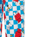 Peanuts Pajama Pants Adult Snoopy and Woodstock Doghouse Checker Bottoms