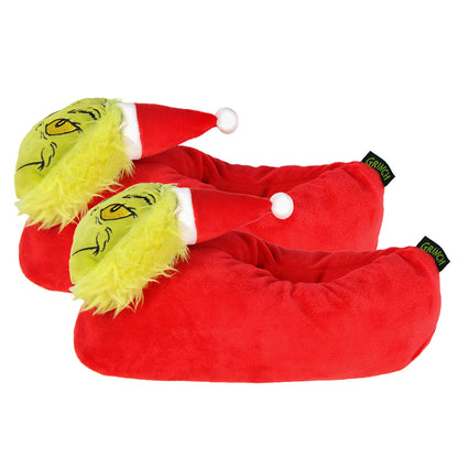 Dr. Seuss GRINCH Who Stole Christmas Character Santa Grinch Slippers (Adult)