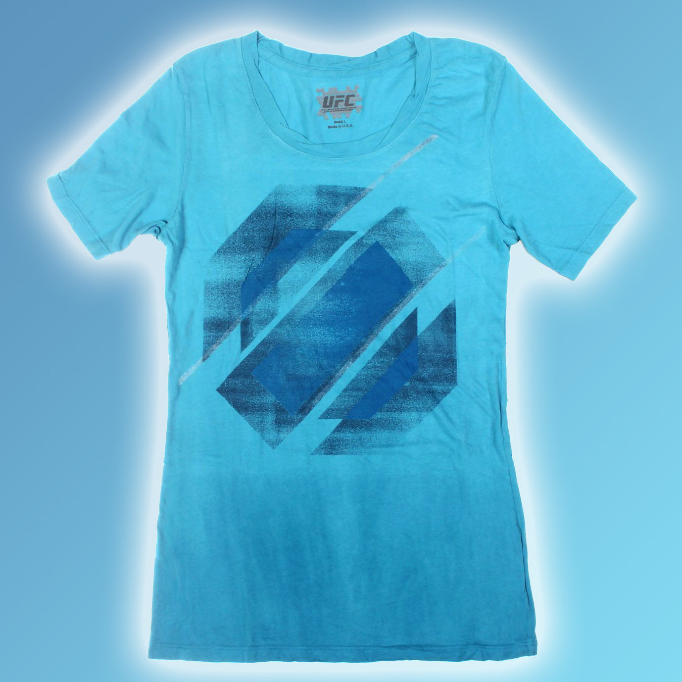 UFC Stained Glass Juniors T-Shirt (Medium, Mineral Blue)