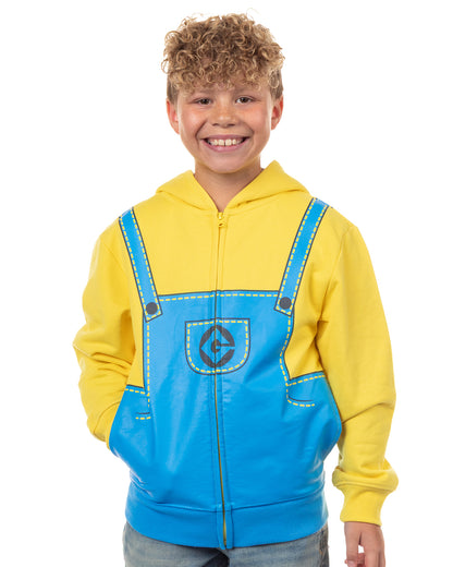 Despicable Me Minions Hoodie Boy's Stuart Zip Up Hooded Sweatshirt