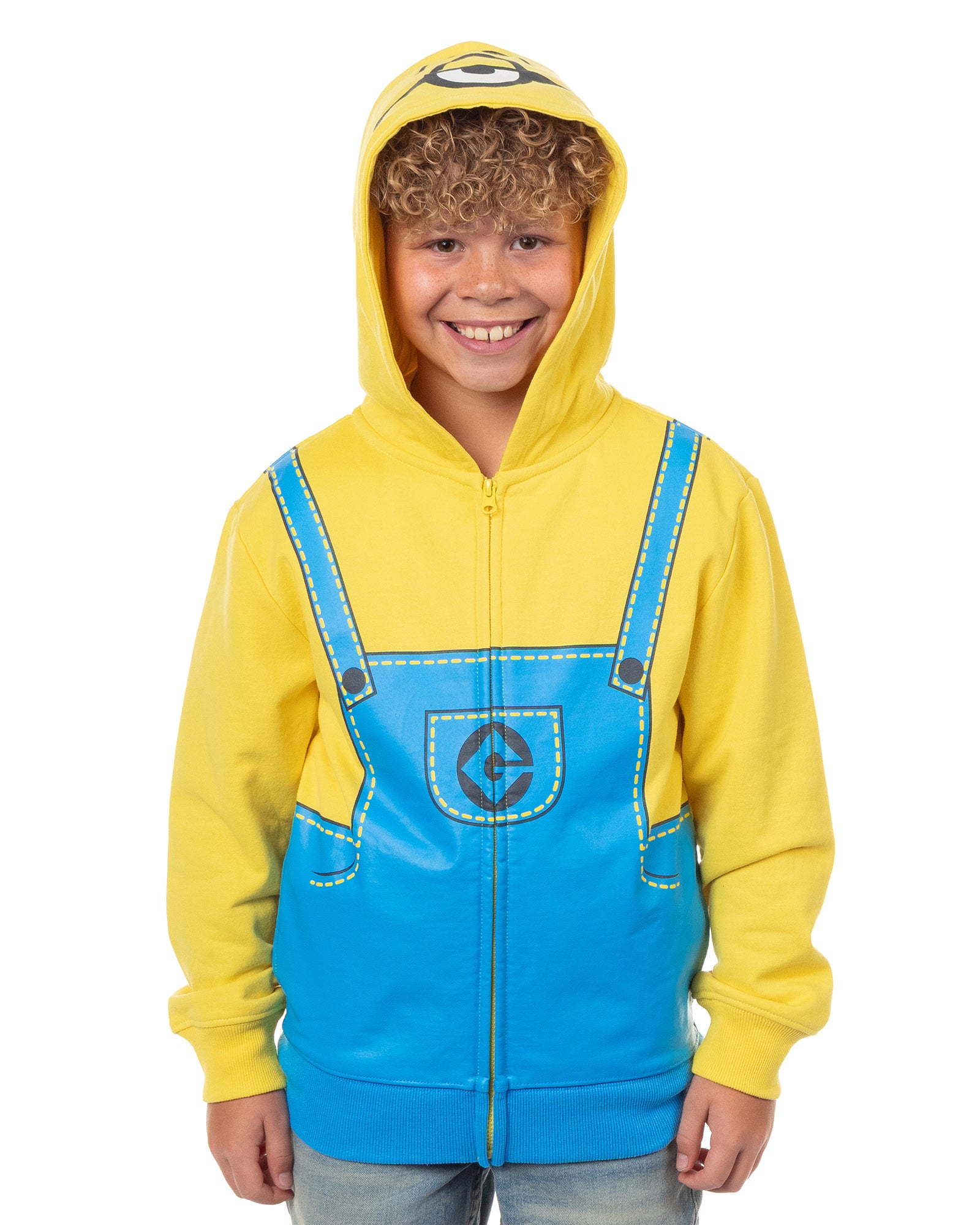 Despicable Me Minions Hoodie Boy's Stuart Zip Up Hooded Sweatshirt