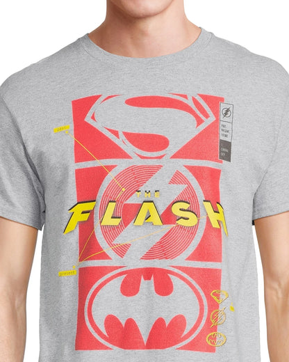 DC Comics T-Shirt Men's The Flash Superman and Batman Unite Graphic Tee