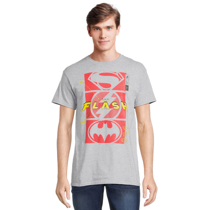 DC Comics T-Shirt Men's The Flash Superman and Batman Unite Graphic Tee