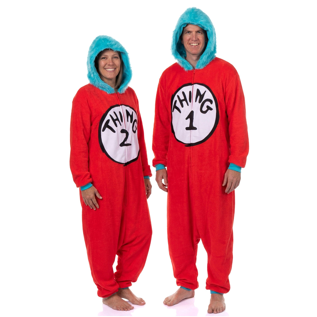 Dr. Seuss Thing 1 & Thing 2 Adult Costume Kigurumi Union Suit