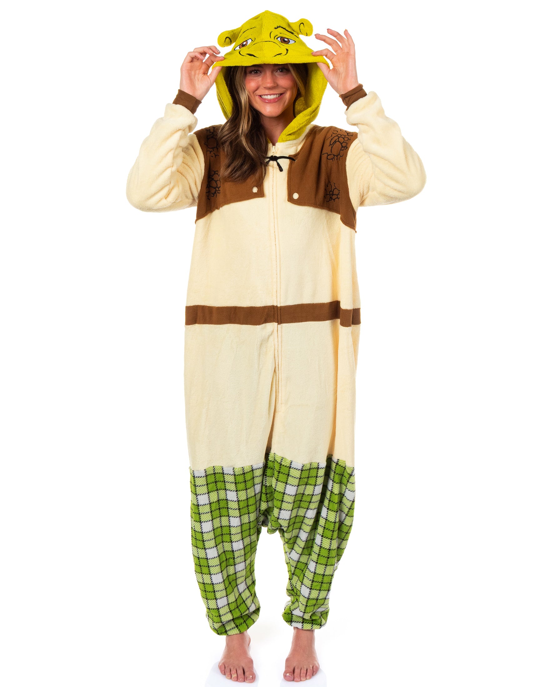Shrek Union Suit Men's Costume Kigurumi Zip Up Hooded One Piece Pajama
