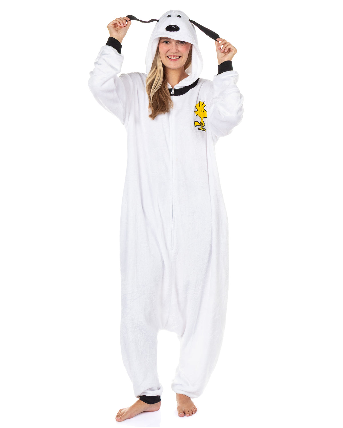 Peanuts Snoopy Kigurumi Women's Union Suit Hooded Fleece Costume Pajama