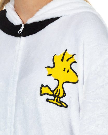 Peanuts Snoopy Kigurumi Women's Union Suit Hooded Fleece Costume Pajama