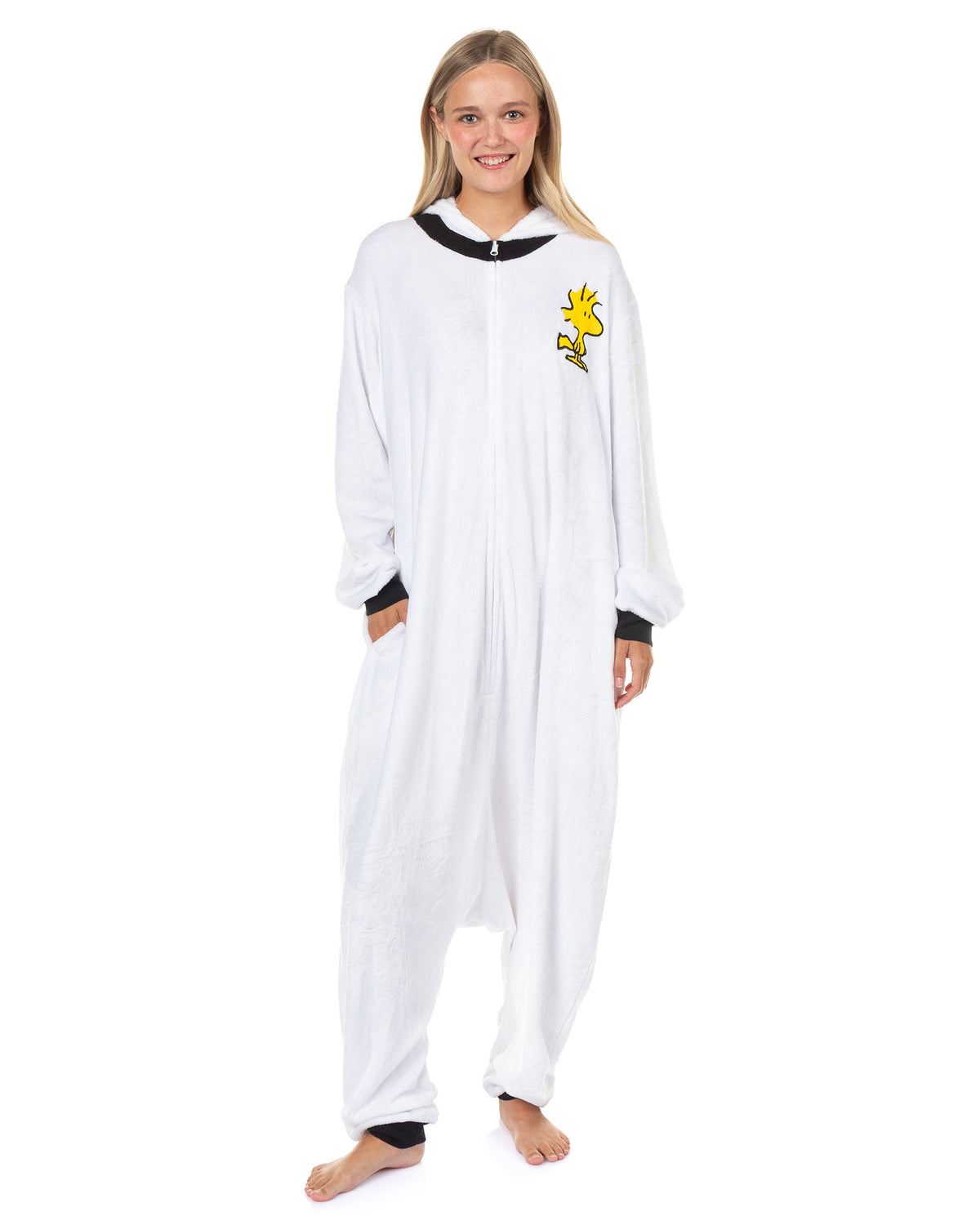 Peanuts Snoopy Kigurumi Women's Union Suit Hooded Fleece Costume Pajama