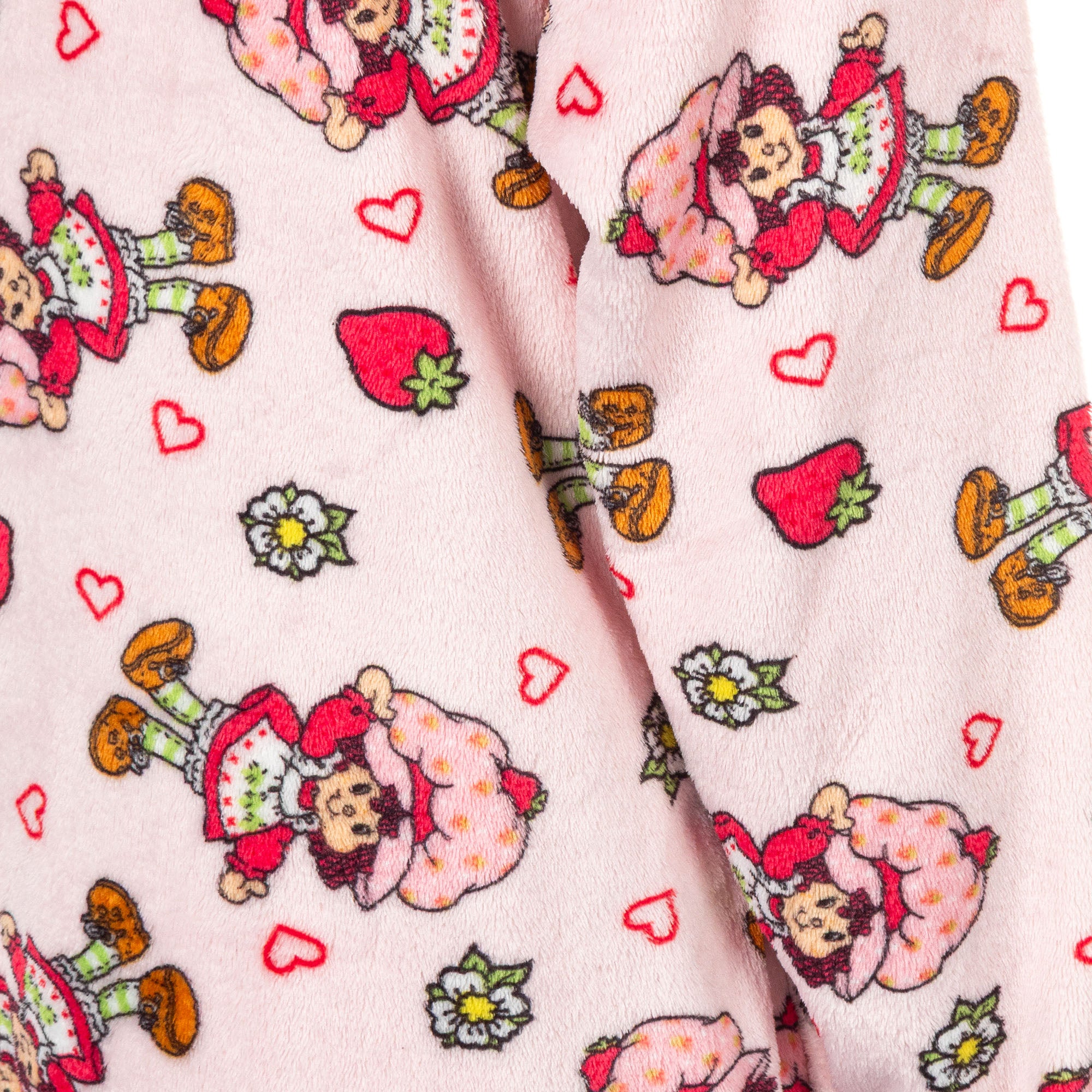 Strawberry Shortcake Union Suit Women's Fleece One Piece Hooded Pajama