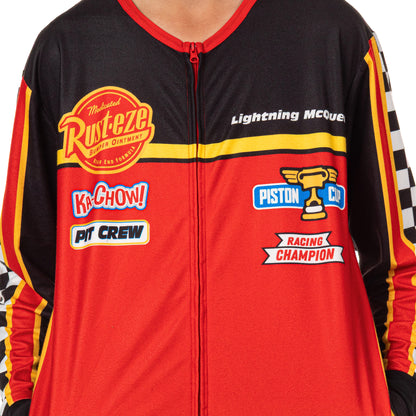 Disney Cars Union Suit Men's Lightning McQueen Pit Crew Costume Pajama