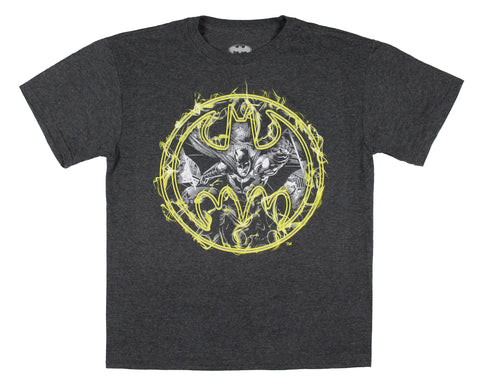 DC Comics Boys' Batman Vapor Bat Signal Graphic Print T-Shirt Kids
